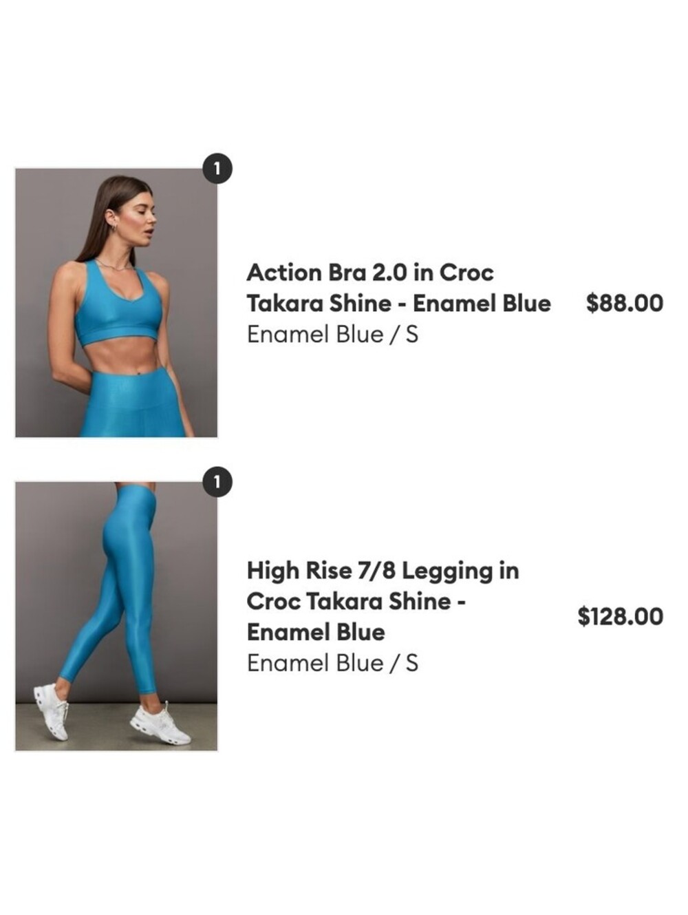 Carbon38 Activewear Set - Teal Sports Bra (M), Leggings (S) & Tank Top (S)